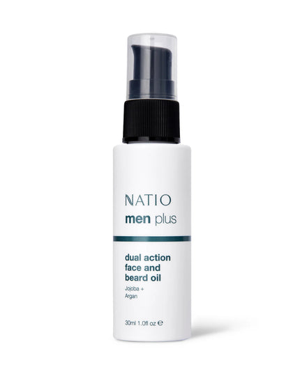 Natio Men Plus Dual Action Face and Beard Oil 30mL
