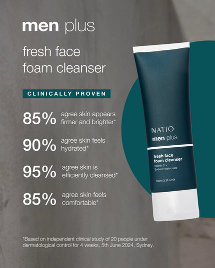 Natio Men Plus Fresh Face Foam Cleanser 100mL