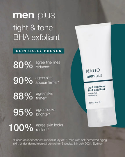 Natio Men Plus Tight and Tone BHA Exfoliant 80mL