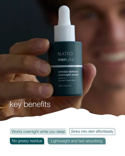 Natio Men Plus Wrinkle Defence Overnight Serum 30mL