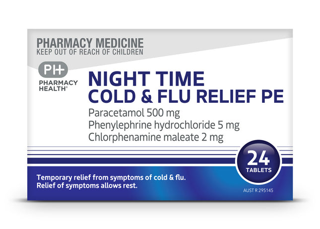 Pharmacy Health Night Time Cold & Flu Relief PE