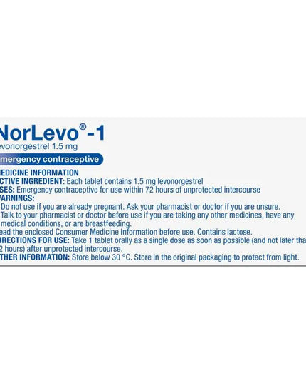 Norlevo 1 1.5mg 1 Tablet