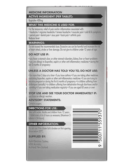 Nurofen Double Strength Ibuprofen 400mg - 24 Tablets