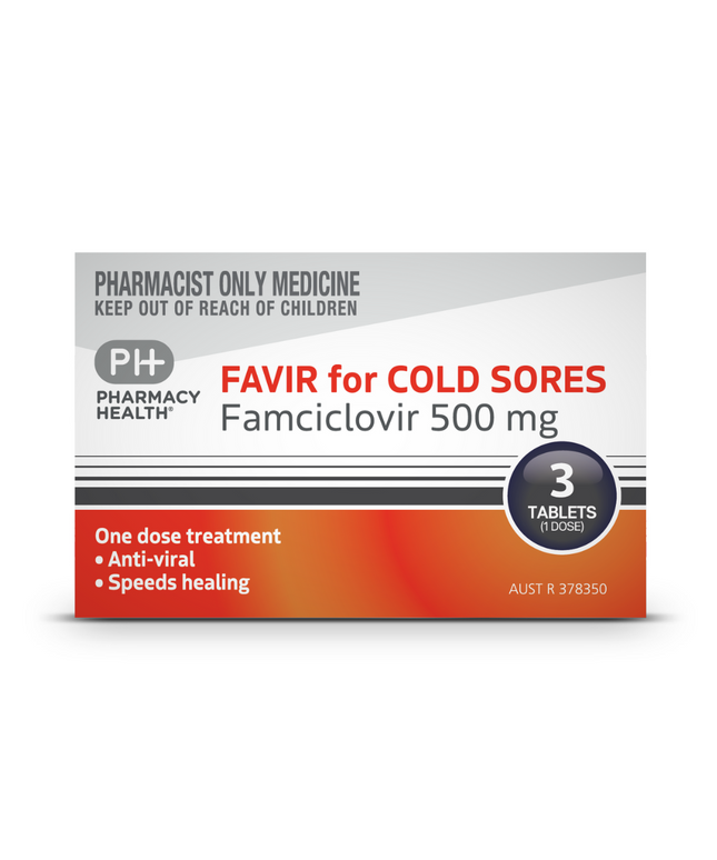 PHARMACY HEALTH Favir For Cold Sores 3 Tablets
