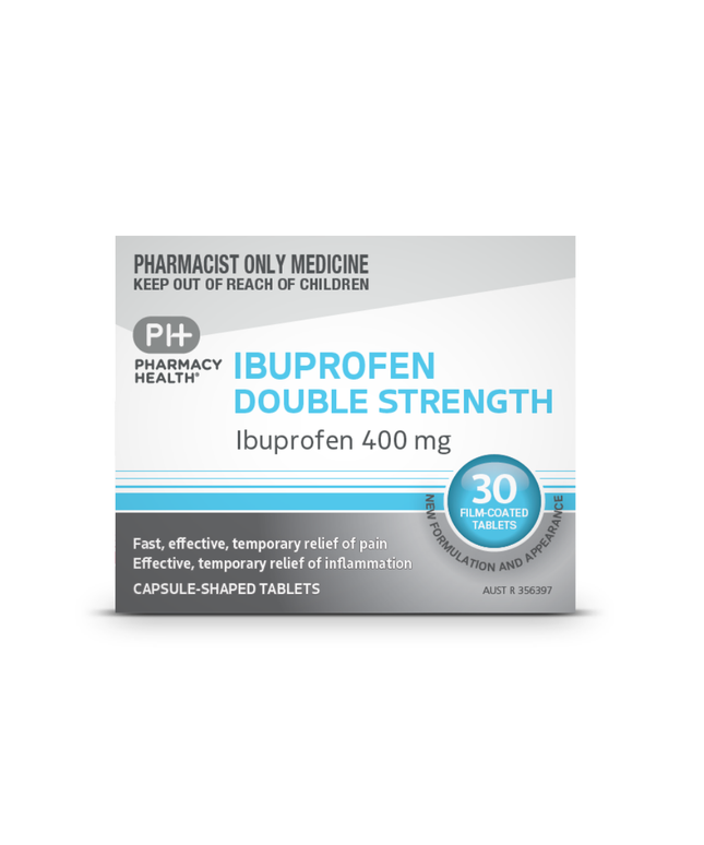 Pharmacy Health Ibuprofen 400mg Double Strength 10 Tablets
