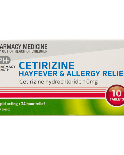 PHARMACY HEALTH Cetirizine 10mg 10 Tablets