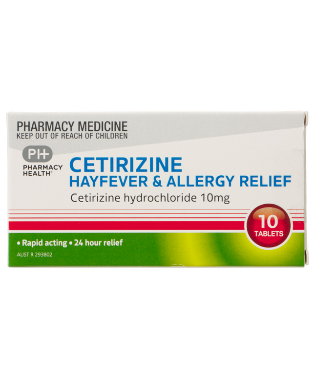 PHARMACY HEALTH Cetirizine 10mg 10 Tablets