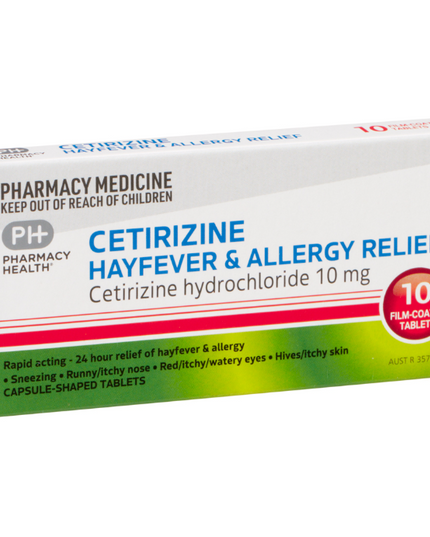 PHARMACY HEALTH Cetirizine 10mg 10 Tablets