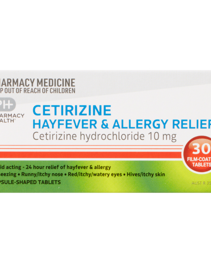 PHARMACY HEALTH Cetirizine 10mg 30 Tablets