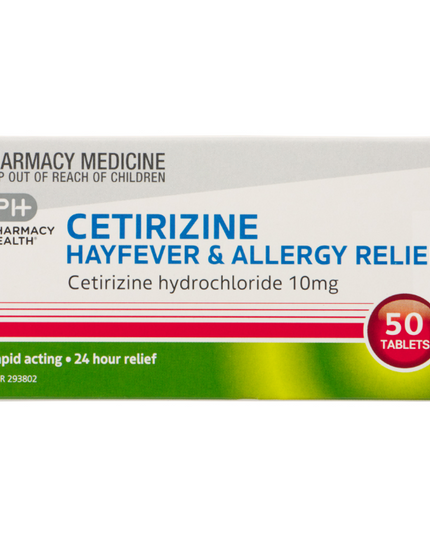 PHARMACY HEALTH Cetirizine 10mg 50 Tablets