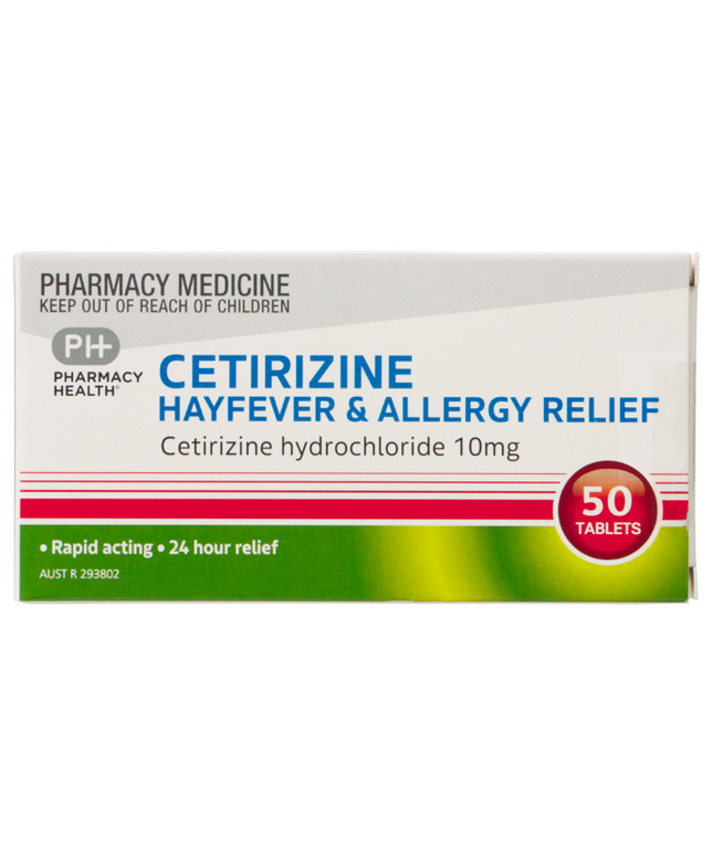 PHARMACY HEALTH Cetirizine 10mg 50 Tablets