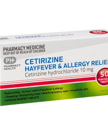 PHARMACY HEALTH Cetirizine 10mg 50 Tablets