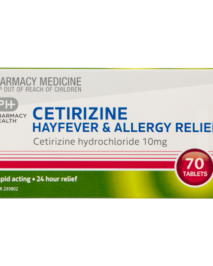 PHARMACY HEALTH Cetirizine 10mg 70 Tablets