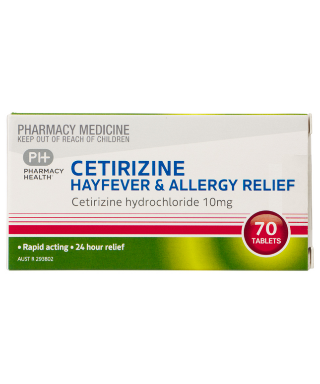 PHARMACY HEALTH Cetirizine 10mg 70 Tablets