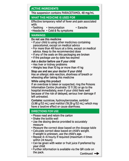 Panadol Children 5-12 Years Orange Flavour 100mL