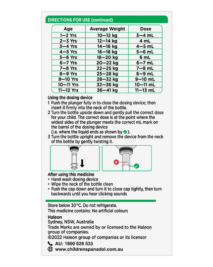 Panadol Children 5-12 Years Strawberry Flavour 100mL