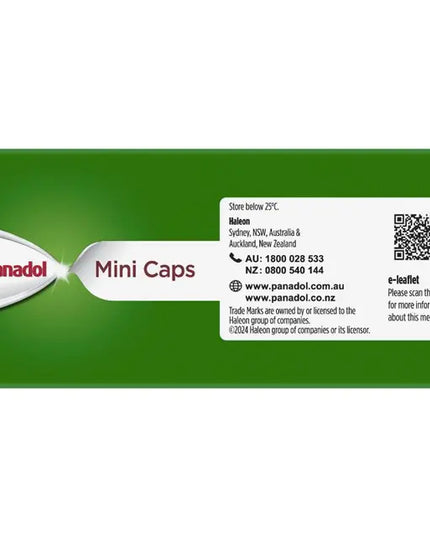 Panadol Paracetamol Pain Relief 500mg Mini 48 Capsules