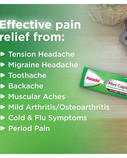 Panadol Paracetamol Pain Relief 500mg Mini 48 Capsules