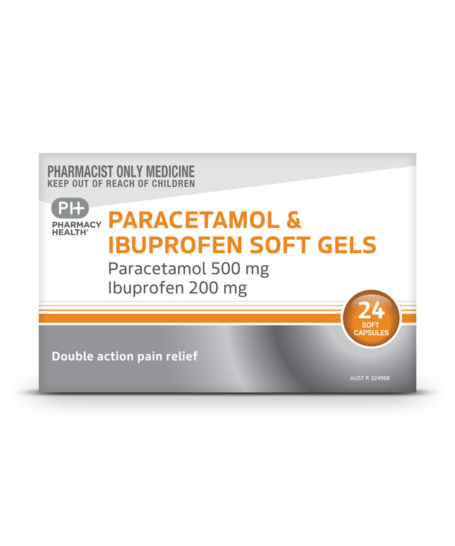 PHARMACY HEALTH Paracetamol & Iburofen Soft Gel 12 Capsules