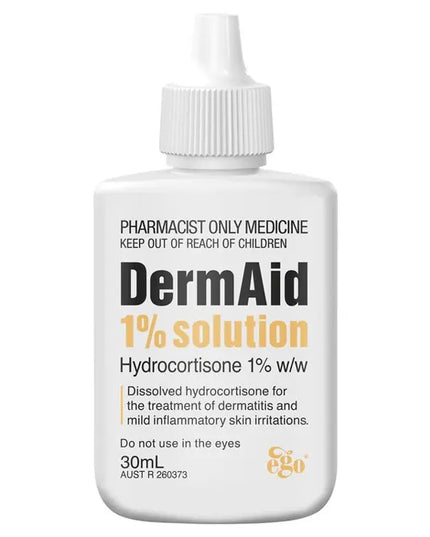 Pharmacist Only  Dermaid 1% Eczema Solution 30mL - Hydrocortisone (S3)