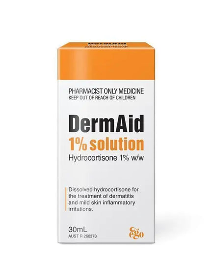Pharmacist Only  Dermaid 1% Eczema Solution 30mL - Hydrocortisone (S3)
