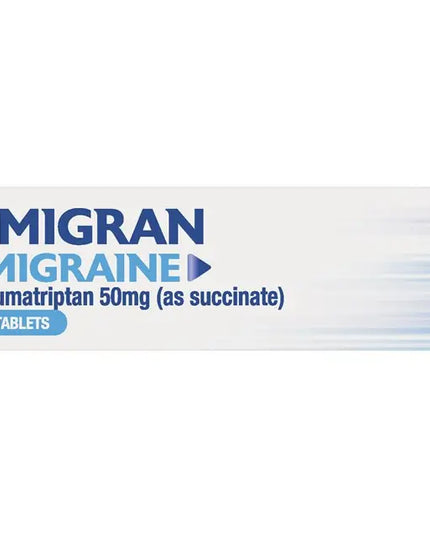 Pharmacist Only Imigran Migraine 50mg 2 Tablets - Sumatriptan (S3)
