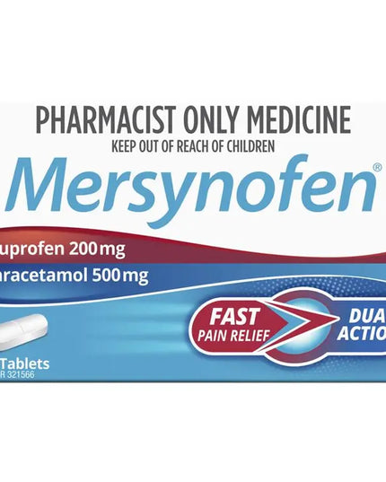 Pharmacist Only  Mersynofen Pain Relief Tablets with Paracetamol + Ibuprofen 30 Pack (S3)