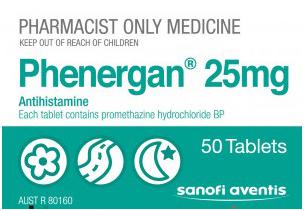 Phenergan 25mg - 50 Tablets