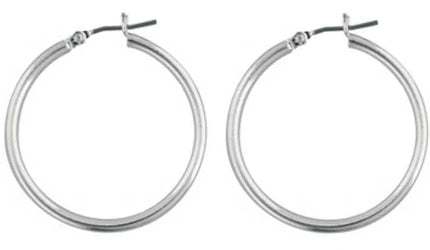 30mm Plain Hoop Rhodium