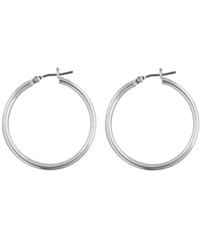 30mm Plain Hoop Rhodium