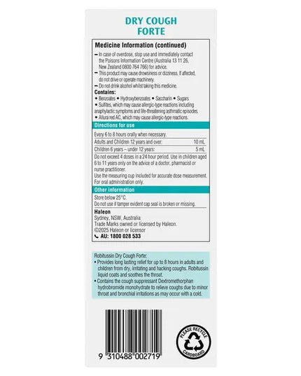 ROBITUSSIN DRY COUGH FORTE 200ML