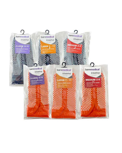 Baremedical SafeFeet Non Slip Safety Socks - 5 Pack