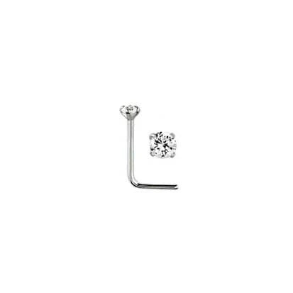 Sterling Silver Bent Post Claw Clear 0.6