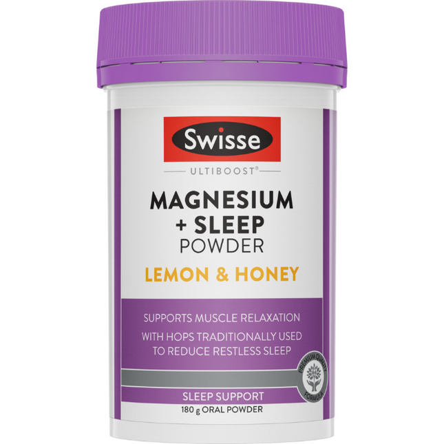 Swisse Ultiboost Magnesium + Sleep Powder Lemon & Honey 180g
