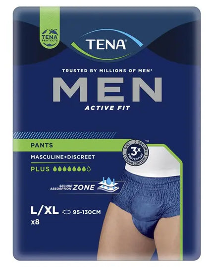 TENA Pant Men Active Fit Plus Large - 8 Pack