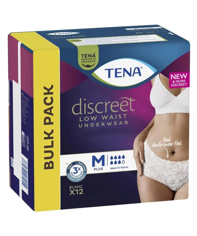 TENA Pants Discreet White Size M 12 Pack