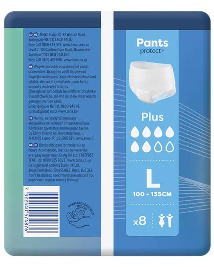 TENA Pants Plus Large 8 Pack