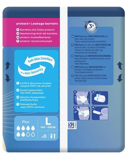 TENA Pants Plus Large 8 Pack