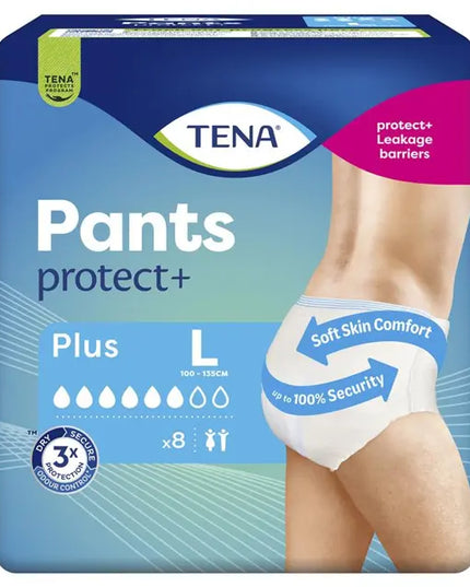 TENA Pants Plus Large 8 Pack