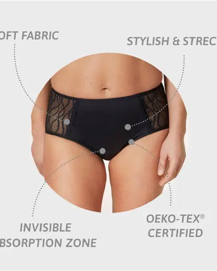 TENA Washable Absorbent Underwear Classic Noir Size 18-20