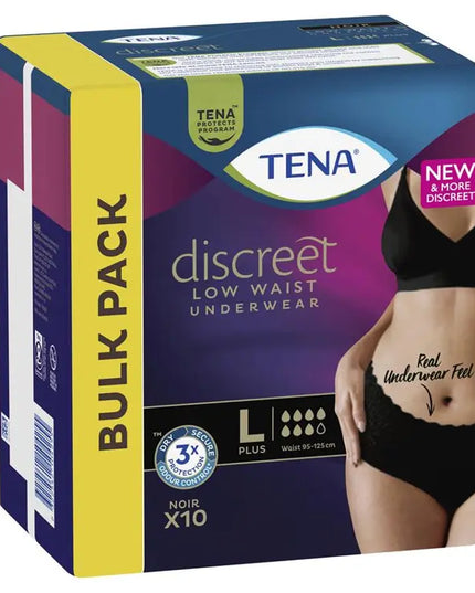 Tena Pants Discreet Black Large 10 Pack