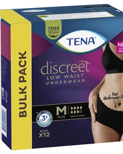 Tena Pants Discreet Black Medium 12 Pack