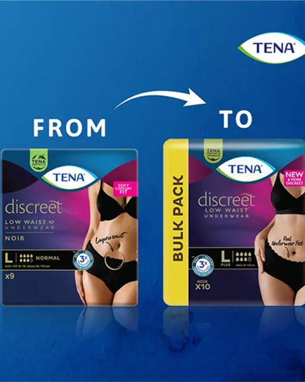 Tena Pants Discreet Black Medium 12 Pack