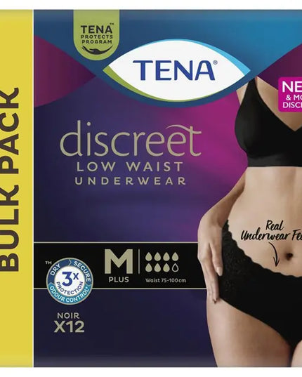 Tena Pants Discreet Black Medium 12 Pack