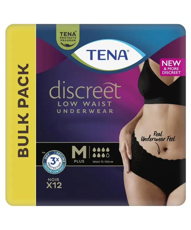 Tena Pants Discreet Black Medium 12 Pack