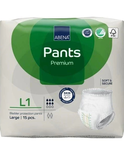 Abena Pants L1 Grn 1400ml 100-140cm - Pack of 15