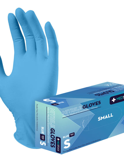 Blue Nitrile Medical Examination Gloves Box of 100