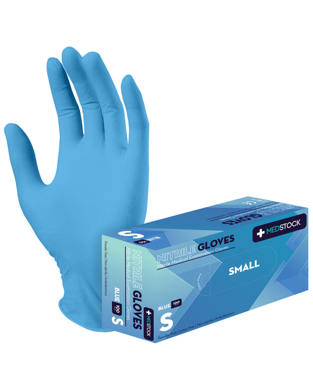 Blue Nitrile Medical Examination Gloves Box of 100