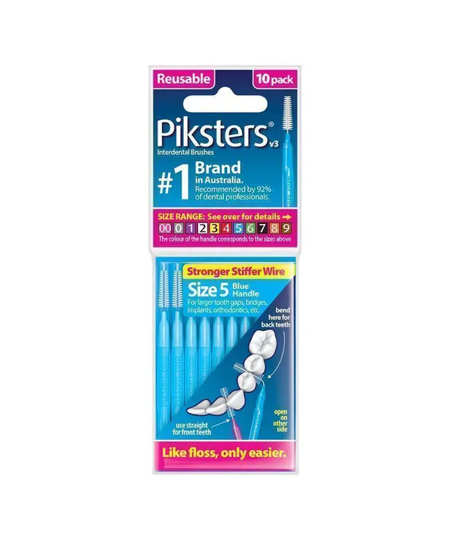 Piksters Interdental Brushes Size 5 Blue 10 Pack