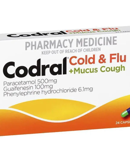 Codral Cold & Flu + Mucus Cough 24 Capsules